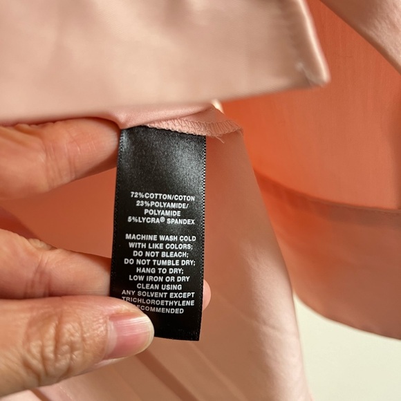 Lafayette 148‎ Womens Button Up Shirt 6 Peach Pleated Long Sleeve Career Modest - Picture 16 of 16